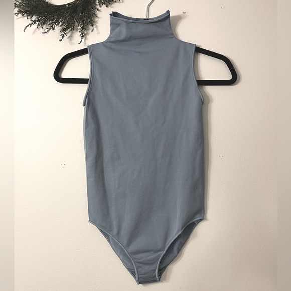 SKIMS Tops - SKIMS Mock neck Bluish Gray Bodysuit